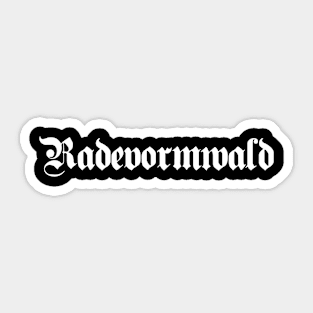 Radevormwald written with gothic font Sticker